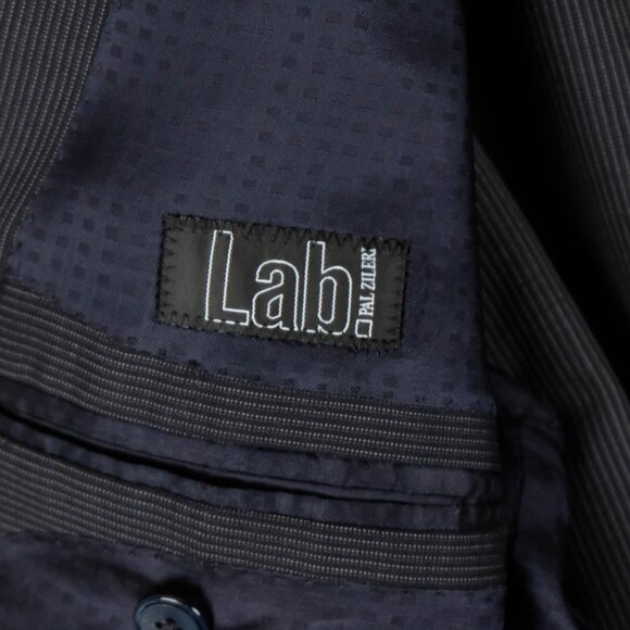 Lab Pal Zileri Suit Mens 54 44 36X32 Black Pin Striped Two Button Vented Wool - Picture 8 of 14